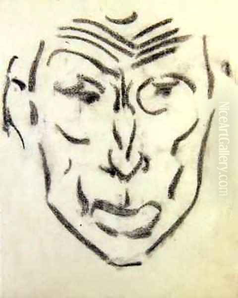 Head Oil Painting by Henri Gaudier-Brzeska