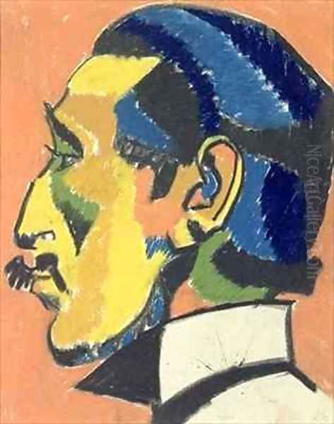 Portrait of Horace Brodsky 1885-1969 Oil Painting by Henri Gaudier-Brzeska