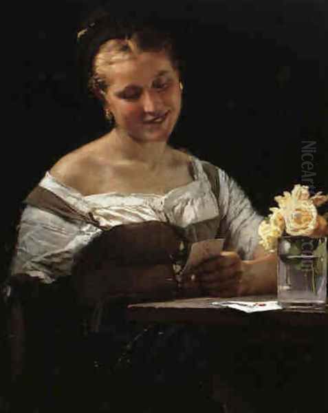 The Letter Oil Painting by Karl Gussow