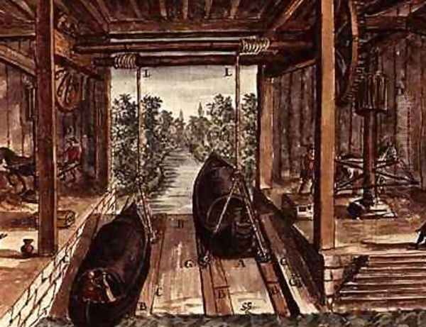 Venetian Lock System Oil Painting by Jan van Grevenbroeck