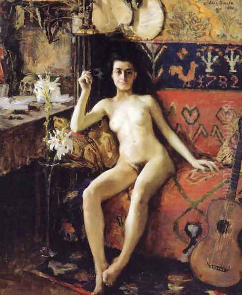 Demasquee (Unmasked Woman) Oil Painting by Akseli Valdemar Gallen-Kallela