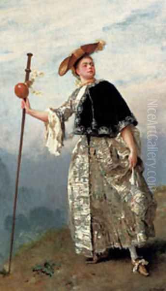 Jean On The Hilltop Oil Painting by Jacquet Gustave