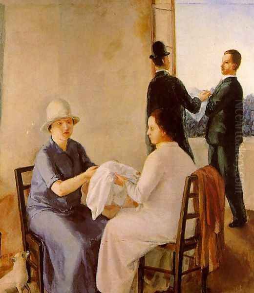 The Visit 1928 Oil Painting by Virgilio Guidi