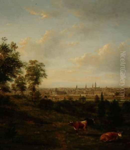 View of Melbourne Oil Painting by Henry Gritten