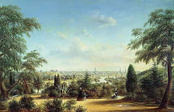 View of Melbourne looking across the Yarra Oil Painting by Henry Gritten