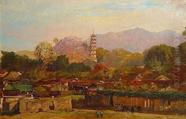 Landscape with Figures, Japan Oil Painting by Winckworth Allan Gay