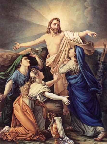 Le Christ et les trois Maries Oil Painting by Alexandre Charles Guillemot