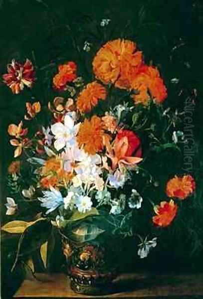 Vase of Flowers Oil Painting by Hieronymus Galle I