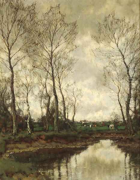 Brook in a forest Oil Painting by Arnold Marc Gorter