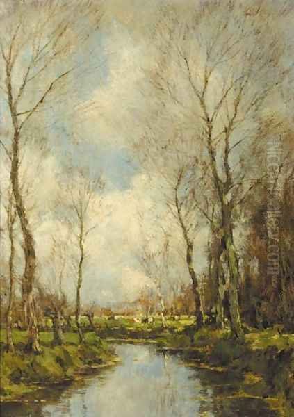 A brook in a forest Oil Painting by Arnold Marc Gorter