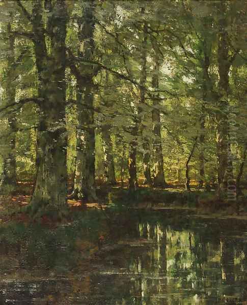 A forest pond Oil Painting by Arnold Marc Gorter