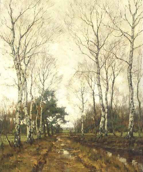 Birches in autumn Oil Painting by Arnold Marc Gorter