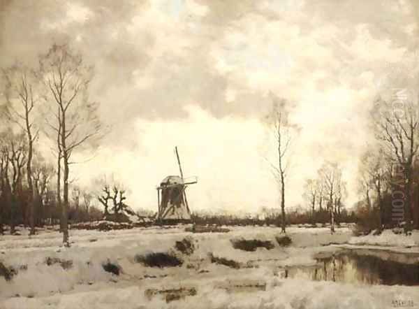 Homeward bound in winter Oil Painting by Arnold Marc Gorter