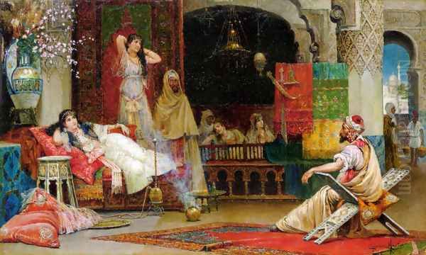 In the Harem Oil Painting by Juan Gimenez y Martin