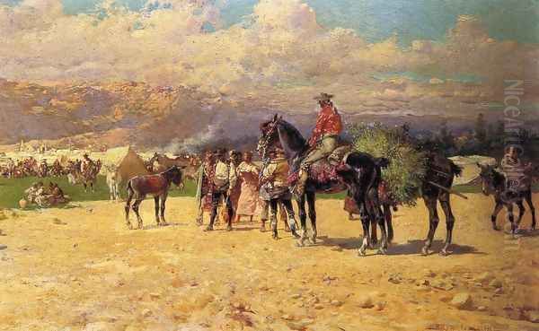 The Counrty Fair Oil Painting by Baldomer Galofre Gimenez