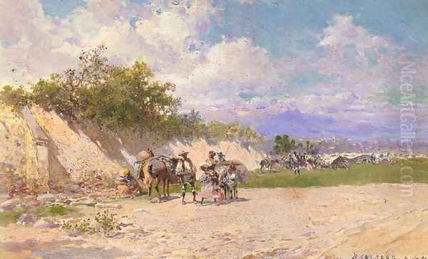 The Gypsy Camp Oil Painting by Baldomer Galofre Gimenez