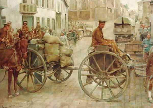 A military procession Oil Painting by Juan Antonio Gonzalez