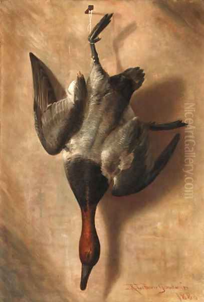 Hanging Duck Oil Painting by Richard Goodwin