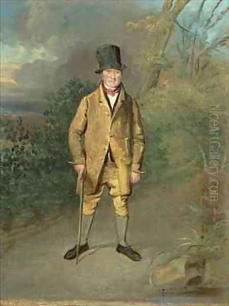 Portrait of a Gardener from Bramham Park Yorkshire Oil Painting by George Garrard