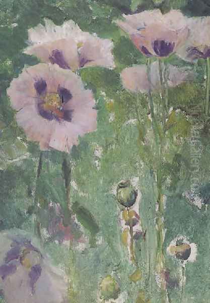 Lavender poppies Oil Painting by Walter Gay