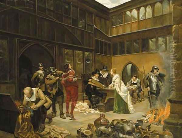 Confiscation Oil Painting by Henry Gillard Glindoni