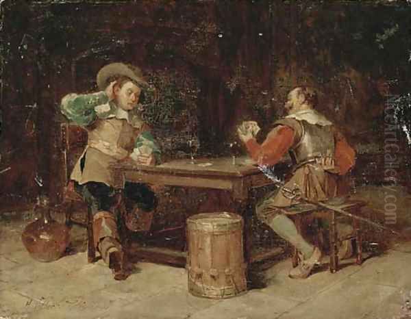 The winning hand Oil Painting by Henry Gillard Glindoni