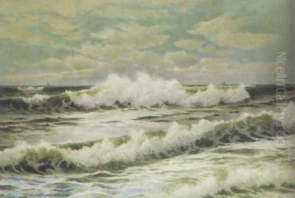 Breaking waves Oil Painting by George Howell Gay