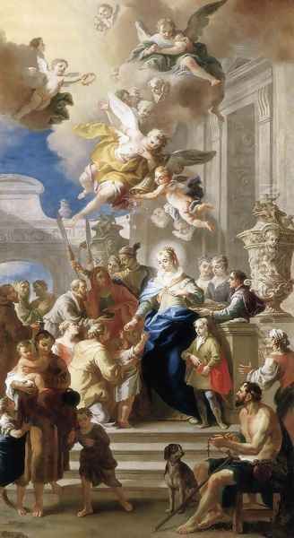 St Elizabeth Distributing Alms 1736 Oil Painting by Daniel Gran