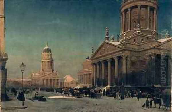 Gendarmenmarkt in Winter Oil Painting by Eduard Gartner