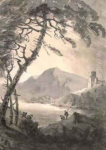 Landscape with Ruined Castle Oil Painting by Rev. William Gilpin