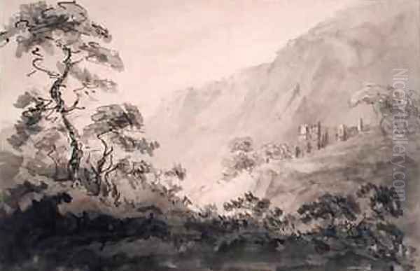 Mountainous Landscape with Ruin Oil Painting by Rev. William Gilpin