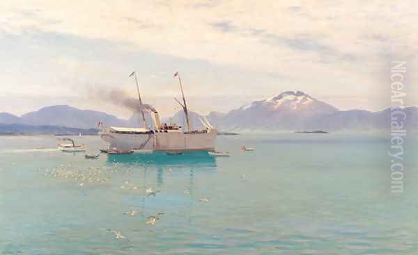 Summer Morning at Molde Oil Painting by Johannes Grimelund