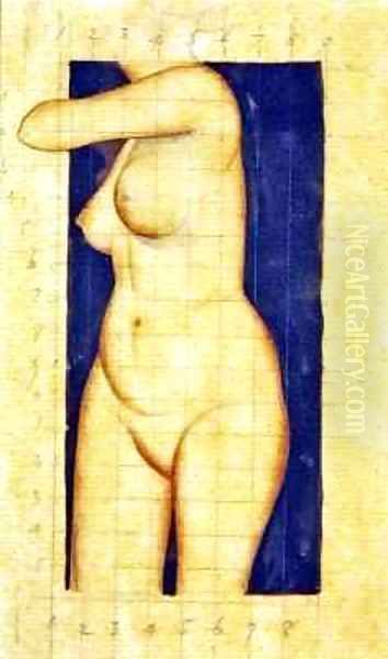 Study For Headless Female Torso Oil Painting by Eric Gill