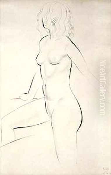 Standing Female Nude Oil Painting by Eric Gill