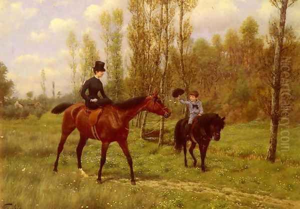 The Morning Ride Oil Painting by Jean Richard Goubie