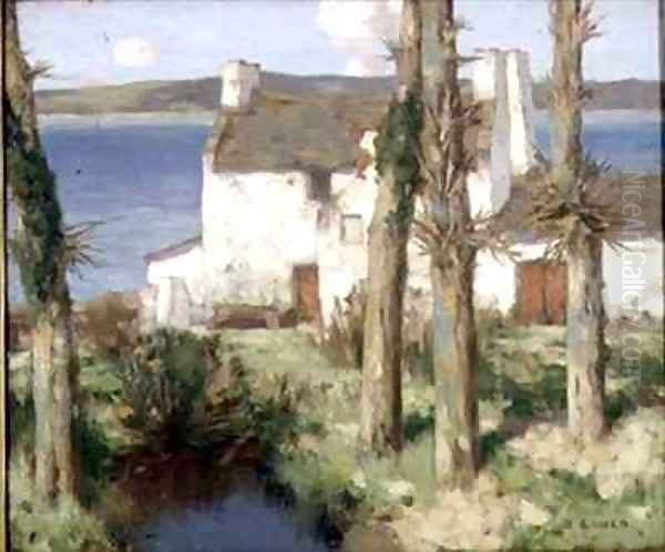 A Breton Village Oil Painting by David Gauld