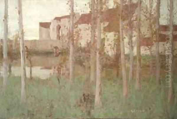 The Haunted Chateau Grez sur Loing Oil Painting by David Gauld