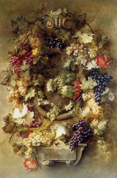 Composition Aux Raisins De France Oil Painting by Joseph-Eugene Gilbault