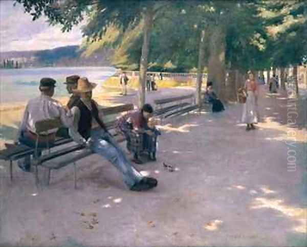 In the shade Oil Painting by Norman Garstin