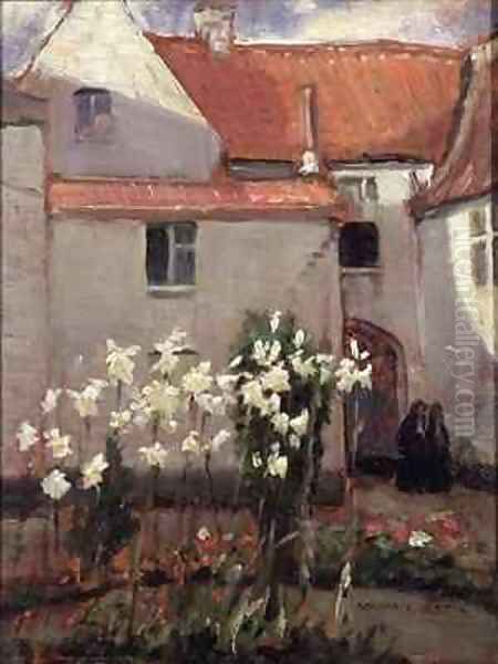 Madonna Lilies Oil Painting by Norman Garstin