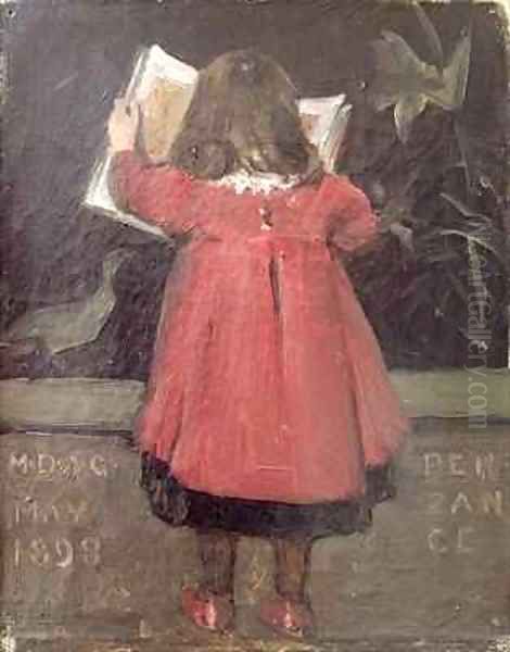 Portrait of the Artists daughter Alethea Garstin Oil Painting by Norman Garstin