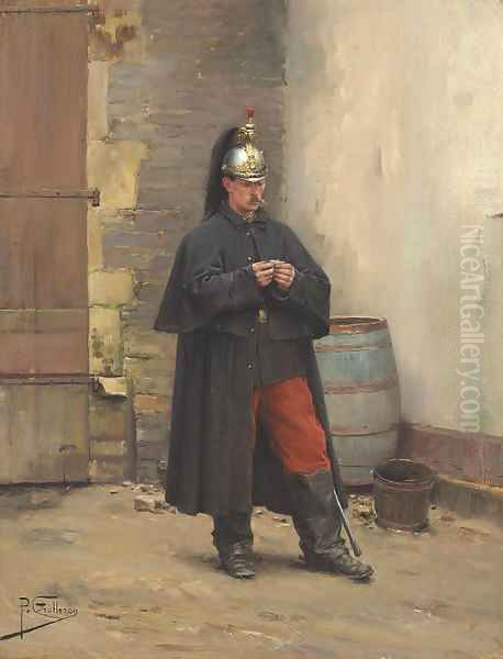 A Guard's Rest Oil Painting by Paul Louis Narcisse Grolleron