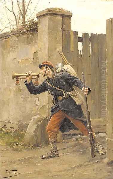 Bugle call Oil Painting by Paul Louis Narcisse Grolleron