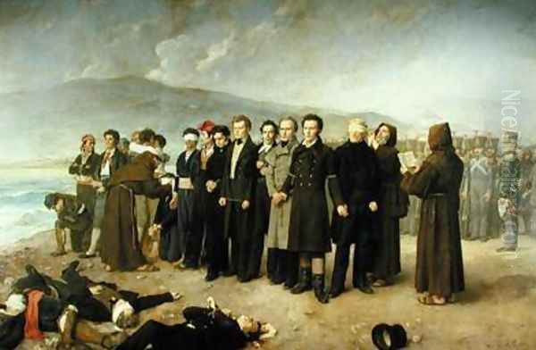 Execution of Jose Maria de Torrijos y Uriarte 1791-1831 and his Companions in 1831 Oil Painting by Antonio Gisbert