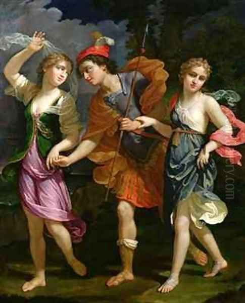 Theseus with Ariadne and Phaedra Oil Painting by Benedetto Gennari