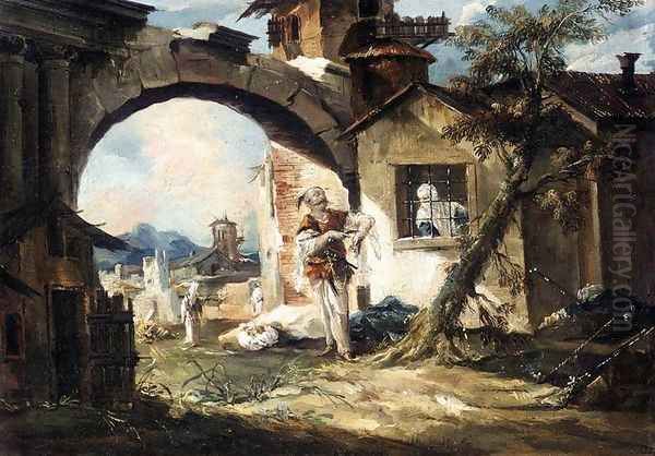 The Amorous Turk 1742-43 Oil Painting by Giovanni Antonio Guardi