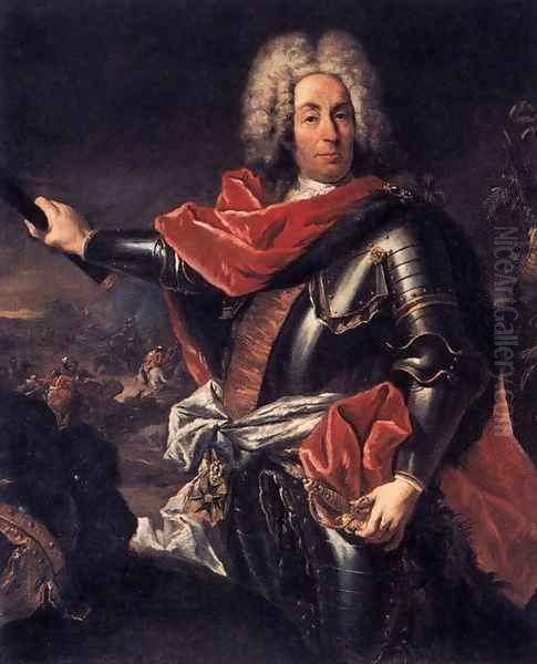 Portrait of Marshal Matthias von der Schulenburg Oil Painting by Giovanni Antonio Guardi