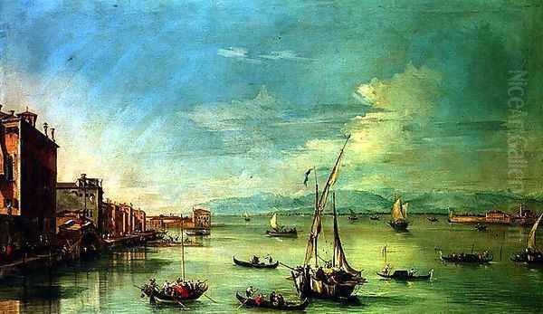 The Venetian Lagoon Oil Painting by Giovanni Antonio Guardi