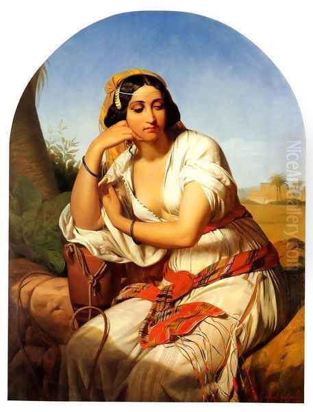 A Young Oriental Woman Oil Painting by Godfried Guffens