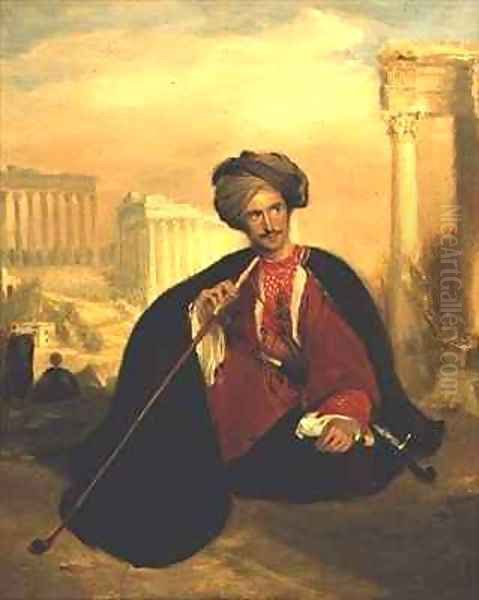 Portrait of George Cumming in a Turkish Costume Oil Painting by Andrew Geddes